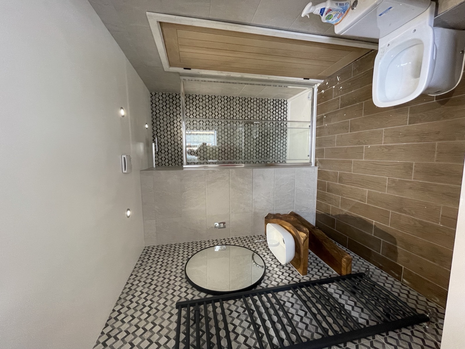 Bathroom renovation after tiling work