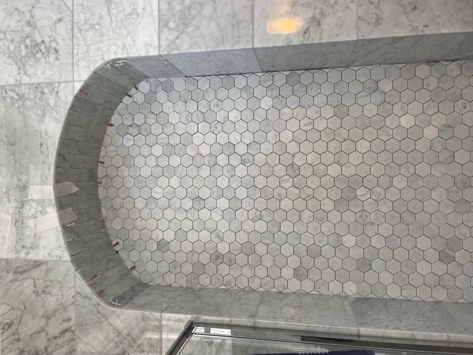 Precision mosaic niche tiling finish